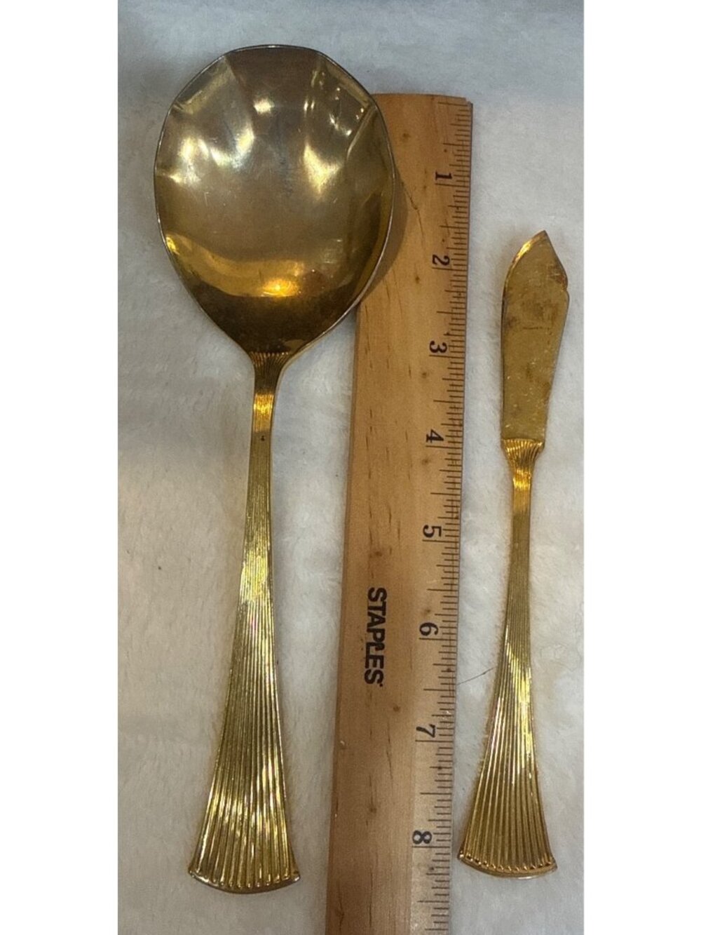 Supreme By Towle 18/8 Japan Gold-Plated Serving Spoon & Butter Spreader Set